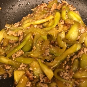 余った焼き肉のタレ救済!!!麻婆茄子風炒め♡